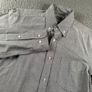 Gustin Button Down Shirt Men's Gray S Cotton Made in USA‎